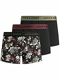 JACK & JONES Herren Trunks Jacflower Micro Fibre Pack of 3 Boxershorts, Schwarz, L EU