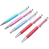 Beausoleil 5 Stück Kugelschreiber aus Kristall, farbig, zufällig, Diamantstift, kreativ, modisch, Geschenk, Büromaterial, Schulbedarf