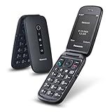 Panasonic KX-TU550EXB 4G Essentials Clamshell Handy für Senioren, 1,2 MP Kamera, Seniorentelefon mit großem 2,8 Zoll Display, 300 Stunden Standby-Zeit, Schwarz