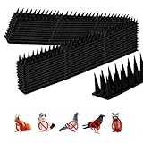Taubenabwehr Spikes, 24er Vogelabwehr Kunststoff, Taubenabwehr Balkon, Pigeon Repellent Balcony, Hunde Katzen Abwehr Aussen, Vogelschutz Für Balkon, Zaun, Fensterbank & Dach (Schwarz)