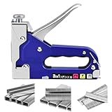 4 in 1 Heftklammern, gutes Weihnachtsgeschenk, Handnagler mit 3000 Stück, Polstertacker zum Befestigen von Material, Dekoration, Tischlerei, Möbel, Türen und