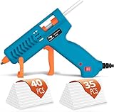 Tilswall Heißklebepistole 50W mit 75 Klebesticks 7 mm x 130 mm, Heissklebepistole für Schule, Heimwerken, Kunsthandwerk und schnelle Reparaturen im Haushalt