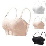 NaLatia Unsichtbarer trägerloser Super-Push-up-BH, Frontverschluss, trägerloser BH für große Oberweite, rutschfester Push-Up-Bandeau-BH, kein Bügel-BH