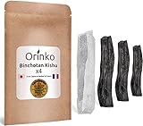 Kishu Bio-Binchotan, 4 x (100 g, 25 g x 4) | Ubame Eiche – authentische Binchotan-Aktivkohle Traditionell aus Japan (Wakayama) für die Wasserreinigung in Karaffe