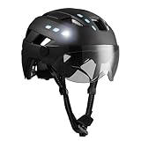 Crazy Safety Willow E-Bike-Helm | Helme für Stadt und E-Bikes | Fahrradhelm für Erwachsene | Verstellbarer Helm mit UV-Visier, USB-Leuchten und Fidlock-Verschluss. Größe 55-61cm