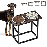 Zarler Erhöhte Hundennäpfe für Große Hunde, 5 einstellbare Höhen von 8.2'' - 17.3'', 2 Edelstahlnäpfe, 8.2'',11.8'',13.7'',15.7'',17.3'' Futterstation Hund für Großrassenhunde​​