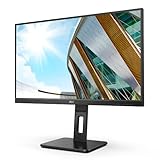 AOC 27P2Q - 27 Zoll FHD Monitor, höhenverstellbar (1920x1080, 75 Hz, VGA, DVI, HDMI, DisplayPort, USB Hub) schwarz