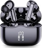 Bluetooth Kopfhörer, 2025 In Ear Kopfhörer Kabellos Bluetooth 5.4 Tiefer Bass mit 4 ENC Noise Cancelling Mic, 40Std Kabellose Kopfhörer Hi-Fi Stereo IP7 Wasserdicht Ohrhörer USB-C LED-Anzeige Schwarz
