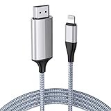 HDMI-Kabel für iPhone/Pad/Pod zu TV/Monitor/Projektor, 4 m HDMI-Konverterkabel, Adapterkabel, Verbindungskabel kompatibel mit iPhone 14, 13, 12, 11, YouTube TV-Ausgang, 1080P HD, Plug and Play