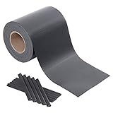 SONGMICS 100m PVC Sichtschutzstreife Zaunfolie Windschutz 2 Rolle m x 19 cm extra dick mit 50 x Befestigungsclips anthrazit GPJ100GY, 100