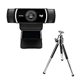 Logitech C922 PRO Webcam mit Stativ, Full-HD 1080p, 78° Sichtfeld, Autofokus, Belichtungskorrektur, H.264-Kompression, USB-Anschluss, Für Streaming via OBS, Xsplit, etc. - Schwarz