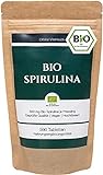 EXVital Bio Spirulina - 500 mg Spirulina pro Tablette, 500 Tabletten pro Packung, reines Spirulina ohne Hilfsstoffe. Hochdosiert, laborgeprüft, ohne Zusätze & vegan. MHD 30.05.24
