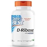 Doctor's Best, D-Ribose, 850mg, hochdosiert, 120 vegane Kapseln, Laborgeprüft, Glutenfrei, Sojafrei, Vegetarisch, ohne Gentechnik