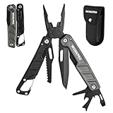 WORKPRO Multifunktionszange 11-in-1 Faltbar Multitool Werkzeug Edelstahl Multifunktionswerkzeug mit Karabiner Spitzzange Kabelschneider Säge Flaschenöffner Schraubendreher für Outdoor mit Tragtasche