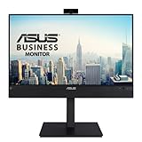 ASUS BE24ECSNK Webcam Monitor - 24 Zoll (60,5 cm sichtbar), Full HD, IPS, Rahmenlos, Full HD Webcam, Mic Array, AI Noise-Canceling, Zoom-Zertifiziert, Face Auto Belichtung, USB-C Docking, RJ45