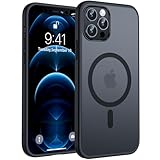 TOCOL für iPhone 12 Pro Hülle für Magsafe, Stoßfest Anti-Fingerabdruck Kratzfest Transluzente Rückseite rutschfest Matt Magnetisch Handyhülle für iPhone 12 Pro Case, Schwarz