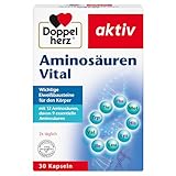 Doppelherz Aminosäuren Vital - 12 Eiweiß-Bausteine, darunter alle 9 essentiellen Aminosäuren, für Sportler und körperlich Aktive - 30 Kapseln