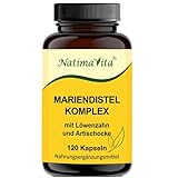 Mariendistel Komplex mit Löwenzahn und Artischocke - 200mg Silymarin - natürlich - vegan - 120 Kapseln