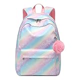 MCB2CT Schulrucksack Mädchen ab 8 Jahren, Causal Schultaschen für 14' Laptop für College Travel, Wasserabweisender Tagesrucksack, Leichter Rucksack für Mädchen im Teenageralter