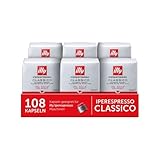 illy, Iperespresso Kapseln CLASSICO: 100 % Arabica mit Noten von Orangenblüten und Jasmin, Sanfter Geschmack und Süßer Nachgeschmack; 6 Packungen à 18 Kapseln (Insgesamt 108 Kapseln)