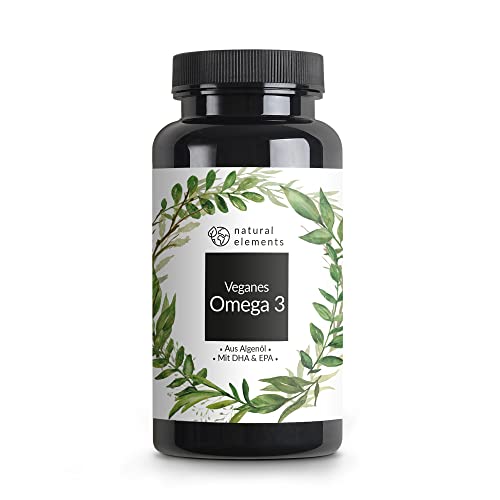 Omega 3 vegan aus Algenöl - 90 Kapseln - Hochdosiert mit hochwertigem EPA und DHA (in Triglycerid-Form) - Omega-3 für Veganer, Laborgeprüft, nachhaltig und vor Natur aus schadstoffarm