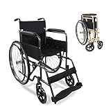 Mobiclinic®, Faltrollstuhl, Denver, Europäische marke, Sitzhöhe 46 cm, Handbremse, Abnehmbare rückenlehne, Einklappbare fußstütze, Stabil, Rollstuhl faltbar leicht, Graue farbe