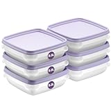 SmartStore Frischhaltedosen mit Deckel und Kühlschrank Organizer 0.3L 6er Set | Geeignet für Kühlschrank und Gefrierschrank | BPA freie meal prep boxen, Lavendel