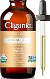 Cliganic Arganöl Bio, 100% Rein, 60ml | Marokkanisches Arganöl für Haare, Gesicht & Haut | Natürliches kaltgepresstes Trägeröl