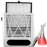 Retoo Nagel Staubsauger Staubabsaugung Professionelle Nagelstaubsauger Nagelstudio & Zuhause 80W Leistungsstarker Nagelsauger für Maniküre Salon Nageldesign Geschwindigkeit 4500rpm Silber