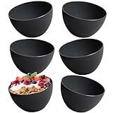 Hausfelder Bowl Müslischalen 6er Set | bruchfest | 750 ml Dessertschalen Suppenschalen | Schüssel und Schalen Set aus Kunststoff (Anthrazit-Schwarz)