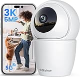 CZEview 3K 5MP Überwachungskamera Innen, 2,4/5Ghz Dual-Band WLAN Kamera Überwachung Innen, Hundekamera Haustierkamera mit APP, 360° Kamera Indoor, Zwei-Wege-Audio, Nachtsicht, AI Bewegungserkennung