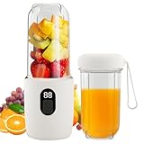 Tragbarer Mixer Smoothie Maker to go, 500ml Smoothie Mixer mit Reisedeckel, Portable Blender, Wiederaufladbar Standmixer, Leistungsstarker 20800 U/min, Fresh Juice Mixer Flasche für Sport Reisen Küche