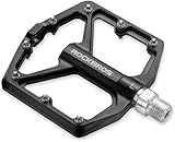 ROCKBROS Fahrradpedale rutschfest, Flat Pedale MTB, Plattformpedale aus Aluminiumlegierung, 9/16 Zoll Spindel, versiegelte Lager Fahrrad Pedale für Mountainbike, Gravel, Ebike