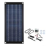 FACULX 60W Solarpanel Batterieladegerät, Autobatterie Erhaltungsladegerät, 12V-18V Monokristallines Solarzellen-Ladekit, USB-Anschlüsse für Auto, Wohnwagen, Boot, Van
