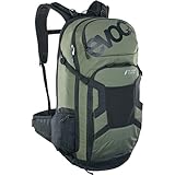 EVOC FR TOUR E-RIDE 30 E-Bike-Rucksack, Fahrradrucksack mit Rückenprotektor (gepolstertes Fach für Ersatz-Akku, Kontroll Display Fach, Gurtfixierungs-System für Ladegerät), Dunkeloliv/Schwarz