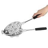 TIKATARER Mini -Pfannkuchenhersteller, 6,1 Zoll Aluminiumlegierung Nicht -Stick Backen Doppelseitiger Stuffler Waffelhersteller mit Kalter Touch Griff Mini Waffelhersteller für Gaskocher