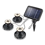 Esotec Solar Unterwasserstrahler Splash, 3er Set, warmweiß 3000K, LED Spot, Bodenleuchte, Teichbeleuchtung, Baumlicht, Objektstrahler, Erdspieß, Akku, IP68, wasserdicht, wetterfest, außen, 102149