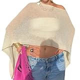 LYSINK Durchsichtiger Poncho für Damen, Bolero, leichter Pullover, Pullover, Oberteil, Sommer, Strand-Top, (Ba-Gelb, Einheitsgröße)