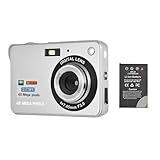 Andoer Digitalkamera mit 1 Stück wiederaufladbaren Batterien, 1080P, 48 m HD, 8-facher Digitalzoom, Anti-Shake, 2,7-Zoll-LCD-Bildschirm, kleine Kamera, günstige Kompaktkamera für Kinder, Teenager, Anf