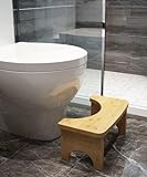 RayLove Physiologischer Toilettenhocker aus Bambus – WC-Trittbrett aus Holz – 35 Grad strapazierfähiger C-förmiger Hocker
