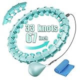 Coolboss Gewichteter Workout-Hula-Kreis, 33 Knoten, Infinity-Hoola-Fit-Reifen, Übergröße, für Gewichtsverlust von Erwachsenen, intelligenter Übungs-Taillenring, abnehmbar und verstellbar, leise