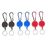 TEMPNAP 6 Stück Retractable Key Ring Teiliges Farbige Verlust Schlüsselanhänger mit Flexibler Schnur für Taschen Rucksäcke und Schlüsselbund Zubehör für Alltag Zufällige Zufällige Farbe