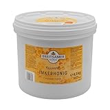 Breitsamer Imkerhonig Blütenhonig flüssig 4,5 kg Eimer für Küchenprofis – Aromatischer Honig ideal für Großverbraucher Hotels Gastronomie (1 x 4500g)