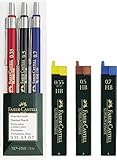 Faber-Castell 130622 TK-Fine Druckbleistift-Set, 3-teilig, mit Etui (und ein Stift 0,35 mm, 0,5 mm und 0,7 mm)