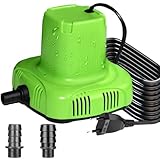 Lnicez Schwarzwasserpumpe 140W 5110L/H Tauchpumpe Abwasserpumpe Ultra Leise Teichpumpe Wasserpumpen Mit 7,5m Kabel 2 Düsen Wasserpumpe