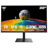 KTC Monitor 32 Zoll, WQHD 2560 x1440p IPS Panel 109% sRGB 100Hz HDMI DP Niedriges Blaulicht Augenschutz, 138 PPI HDR, H32T13
