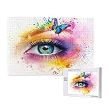 Puzzle 500 Teile Auge Klassische Puzzles für Erwachsene Schmetterling Anspruchsvolles und Lustig Kreatives Unterhaltungsspiel, Holzpuzzle für Erwachsene Als Feiertage Geschenk fur Frauen 2T-1043