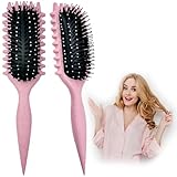DONGTATA Lockenbürste Curly Hair Brush Locken Bürste Locken mit Zinken definieren Stylingbürste Haarbürste Locken Styling Bürste für Locken Curl Brush Curly Brush