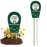 HEEGFF Bodentester, Boden PH-Messer, 3 in 1 Bodenmessgerät Feuchtigkeit, Fruchtbarkei, Boden-Feuchtigkeitsmessgerät, Bodentest Messgerät für Pflanzen Gartenarbeit Rasen Garten Landwirtschaft