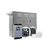 Saunadampfer, Dampfgenerator, 4,5 kW AC Nassdampfbad Saunanerator mit Dusche Spa Zubehör Messing Sicherheitsventil Auto Drain Steamer geeignet für Dampfsauna, Dampfkabine, Hot Yoga(VSC045-4.5KW-BP)